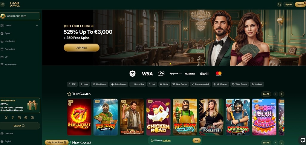 CashLounge Casino Lobby