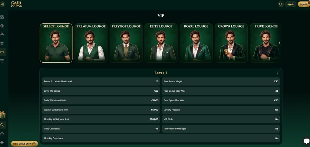 CashLounge Casino VIP Club
